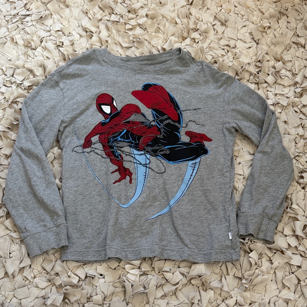 GAP Gray Spider-Man Kids Long Sleeve Shirt - size Medium